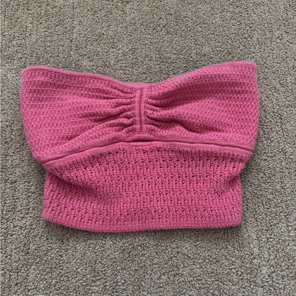 Pink Knit Tube Top